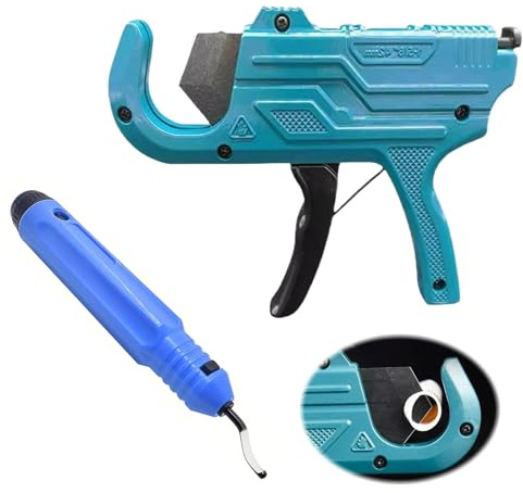 Rohrschneider Kunststoff mit Einhandbedienung Ratschen Rohrschneider 42mm Rohrabschneider mit Entgrater von PEX-, PVC-, PPR-Kunststoffschläuchen und Sanitärrohren