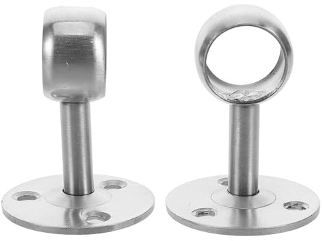 Acier Inoxydable Support de Tringle à Penderie Robuste 2pcs Argenté | Fixation Murale et Plafond, Usage Polyvalent pour Placard et Maison, Style Moderne, Installation Facile