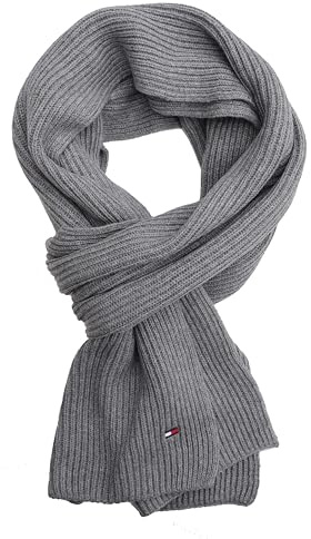 Tommy Hilfiger Écharpe tricotée en coton, cachemire, gris chiné