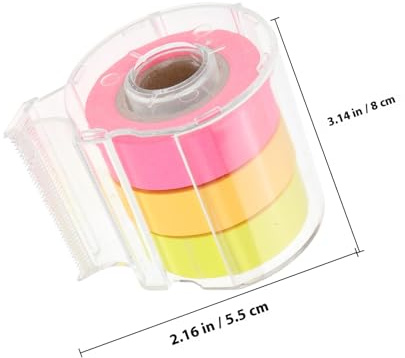 HEALLILY Lot de 3 rouleaux de notes adhésives multifonctions avec distributeur, ruban adhésif pour bureau et maison, bloc-notes pour scrapbooking et rappel