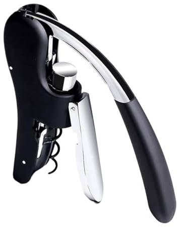 Wine Bottle Opener Manual Vertical Lever Corkscrew, with Foil Cutter and Extra Spiral Handheld(Style 2)