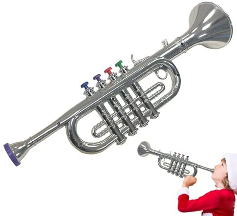 Lekleksakshorn – interaktiv ljudtrumpet, koordinationsövningsinstrument, rolig musikleksak | Färgad nyckelljusdesign, scenario för pedagogisk utveckling av familjen på förhand