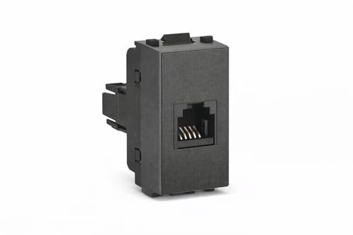 Presa Telefono RJ11 Compatibile BTicino Living Classic – Modulo 1 Posto per Placca Serie Living, Presa Telefonica RJ11 per Casa/Ufficio, Installazione Incasso – LEMAG SRL