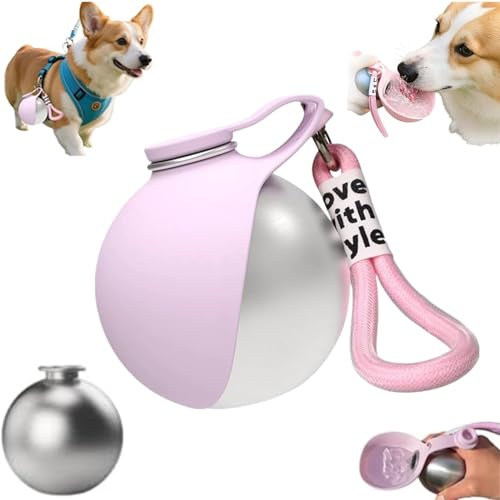 Botella de agua plegable para mascotas, contenedor portátil 2 en 1 de agua para perros con cuenco de silicona, 285 ml, a prueba de fugas, para paseos, caminatas, viajes por carretera, visitas al