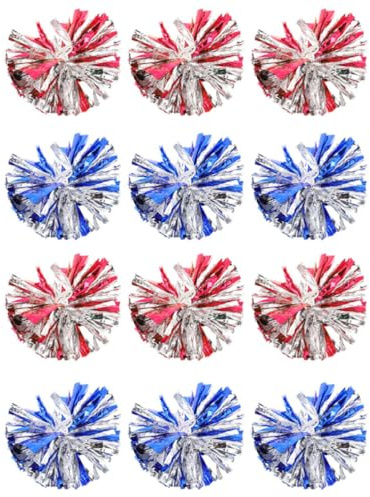 ifundom Pompon Cheerleading in Plastica 12 Pezzi per Coreografie di Cheer e Gare di Danza Stimolazione Visiva e Tattile, Accessori per Eventi Sportivi