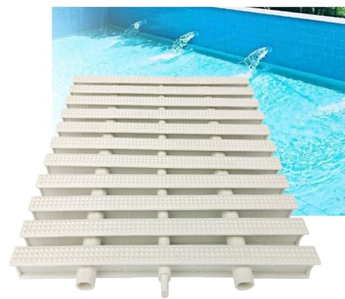 WEKONUMEX Rejilla de desbordamiento for canalón de Piscina de Tres Orificios, Color Blanco y Hueso, Anchos de 15 a 30 cm, Paquete de 15(White,20x100CM/2pcs)