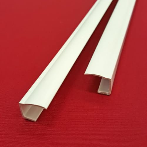 Easy-Shadow - 10 Stück Hochwertige Seitenschienen Länge 150 cm selbstklebend für Klemmfix-Rollos Verdunkelungsrollo - Führungsschiene aus PVC individuell kürzbar - weiß