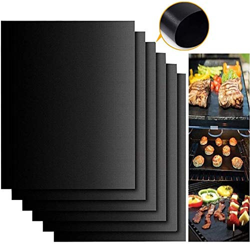 Cookey™ | 5 PCS | Oven Liners for Fan Assisted Ovens Set - 16 x 13 Non-Stick Silicone - BBQ Mats for Gas Grill Reusable, BBQ Grill Mat Accessories, Washable & Easy to Clean