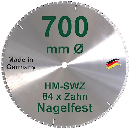 HM Kreissägeblatt 700 x 30 Z= 84 SWZ SUPER nagelfest Sägeblatt 700mm für Bauholz Naturholz Brennholz Hartholz Schalholz Faserplatten Leimholz zum Sägen Wippsäge Tischkreissäge Kreissäge Brennholzsäge