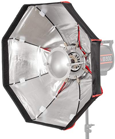 PIXAPRO 60cm (23.6) Foldable Silver Beauty Dish/Softbox - 60cm Diameter, Silver Inner Colour, Interchangeable Fitting, 4cm Grid Size, 20cm Depth