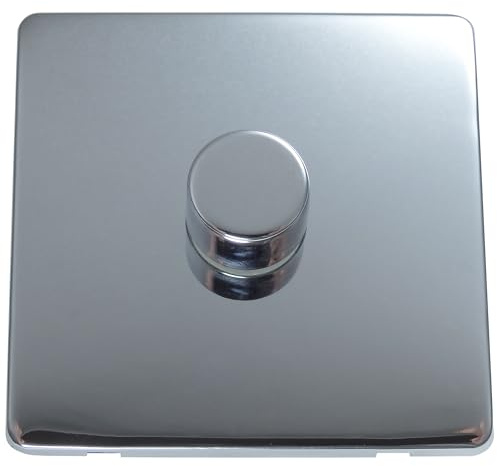 Discount Electrix 1 Gang 2 Way 250 Watt Dimmer Switch Polished Chrome Screwless Flat Plate Design
