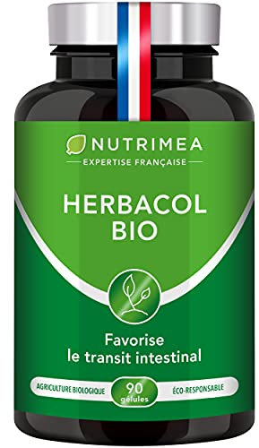 Laxatif Puissant BIO - Complexe de 5 Plantes + Prébiotiques - Contre Ballonnement & Constipation - Transit Naturel - Nutrimea - 90 Gélules Vegan - Fabriqué en France