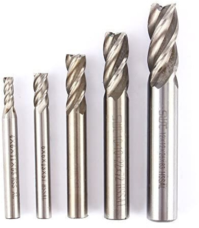 Yosoo 5Stk HSS CNC Drehmaschine geraden Schaft 4 Flöte End Mill Fräser Drill Bit erzeugen 4/6/8/10/12 mm