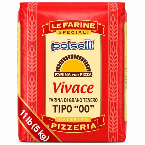 Vivace, Tipo 00 Double Zero Flour, OO Flour, Napoletana, Romana, Traditional Pizza Dough Mix, Pasta, Bread, (5 kg) 11 lbs by Polselli