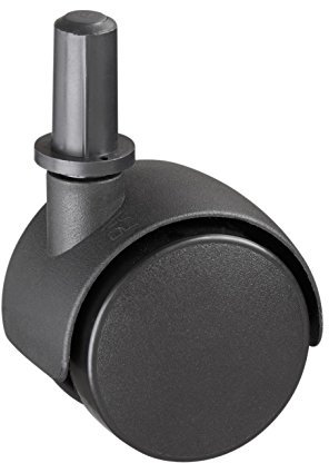 Metafranc Doppelrolle Ø 50 mm - mit Stift und Hülse - Kunststoff-Rad - Harte Lauffläche - Gleitlager - 35 kg Tragkraft / Transportrolle / Möbelrolle / Containerrolle / Parkettrolle / 800130