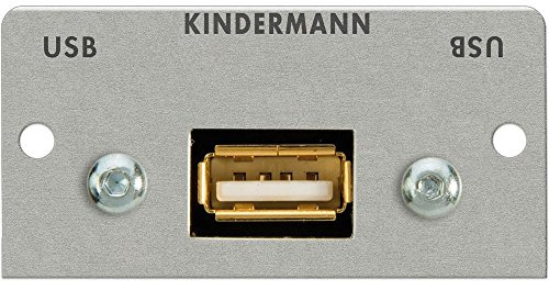 Kindermann 7444000522 USB (A-Bu/A-Bu) Blende mit Kabel Buchse auf Buchse, 50 x 25 mm schwarz