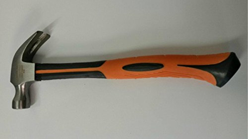 8OZ CLAW HAMMER WITH FIBREGLASS HANDLE YELLOW & GREEN