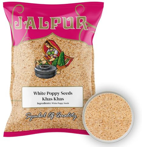 JALPUR Millers Premium White Poppy Seeds (Khus Khus) 100g – Natural, Vegan-Friendly, Non-GMO, Ideal for Baking, Indian & Middle Eastern Cuisine, Garnishing, and Thickening Sauces – Aromatic