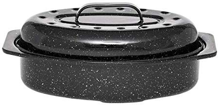 Cocotte Ovale En Acier Carbon 33x20cm + Grille - 6106+2007