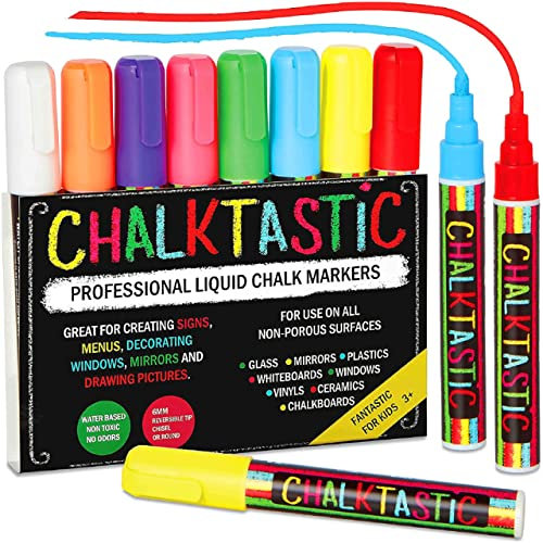 Colorful Art Co. Liquid Chalk Pens - Set of 8 Neon Colors - Washable Chalkboard Markers for School Blackboard, Menu Board, Mirror, Ceramics, Car Window Glass, Easy to Erase