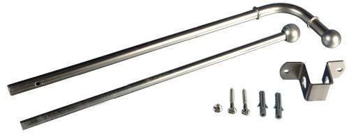 Liedeco Gardinenstange mit Schwenkarm Chrom-matt Variante 030-050 cm ausziehbar