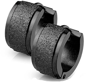 Bungsa® Creolen sandgestrahlt 7mm breit aus Edelstahl Unisex