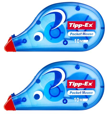 2 x Tipp-ex Pocket Mouse Instant Correction Rollers 4.2mm 10M White 42709 Tippex