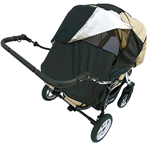 Sunnybaby 11244 - Tenda parasole Hannah Duo per passeggino gemellare con finestra e finestrini laterali, colore: Nero
