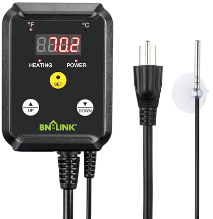 BN-Link Digital Heat Mat Thermostat Controller for Seed Germination, Reptiles and Brewing Breeding Incubation Greenhouse, 40-108°F, 8.3A 1000W ETL Listed