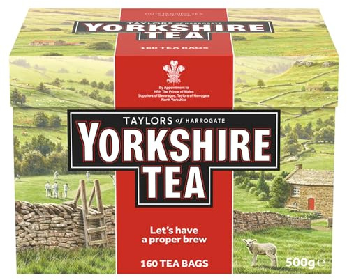 Yorkshire Tea - Erfrischender, Starker Schwarzer Tee-Mix - English Breakfast, Sorgfältig Gemischt für Konsistenz und Geschmack - 160 Teebeutel