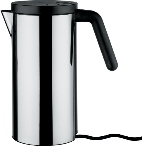 Alessi | Hot.it WA09/UK - Bouilloire Électrique Design en Acier Inoxydable 18/10 et Résine Thermoplastique, Prise Anglaise, Noir