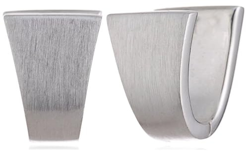 Vinani Damen Ohrringe 925 Silber - Klapp-Creolen mattiert Dreieck Form aus 925 Sterling Silber Ohrring Set für Frauen COB