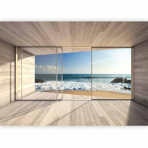 murando Fotomurale Soggiorno Carta da parati 200x140 cm TNT Murale alla moda Decorazione da Muro XXL Poster Gigante Design Cameretta Carta per pareti mare natura paesaggio finestra c-A-0084-a-b