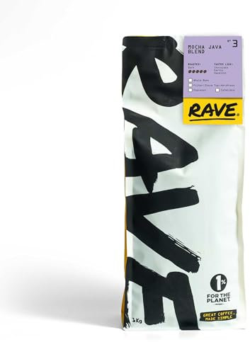 Rave Coffee - Mocha Java Blend Nº 3, Cafetière Grind, Freshly Roasted 1Kg