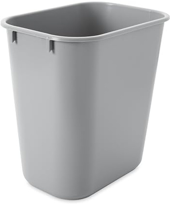 Rubbermaid Commercial Products FG295500GRAY - Papelera rectangular con tapa basculante, capacidad de 12.9 l, gris