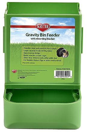 Kaytee Gravity Bin Feeder with Bracket to Attach to Small Animal Cage, Assorted Colours,6-1/2-Inch long, 5-3/4-inch wide, 8-1/4-inch high