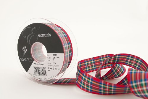 Berisfords 7622 Traditionelles Band im Royal Stewart Schottenmuster, 25 m x 25 mm