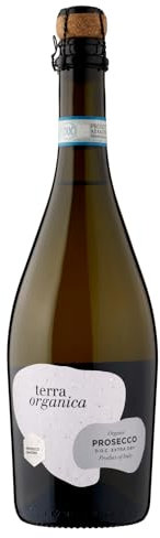 Terra Organica Prosecco D.O.C. 10.5% ABV, 1 x 75cl - Italian Light and Extra Dry Sparkling Organic Prosecco - Award Winning Prosecco - Produced by Family Run Winery - Makes for a Great Prosecco Gift