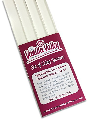 Small Marzipan/Sugarpaste Spacer Set, 3mm & 5mm x 350mm Long - by The Vanilla.