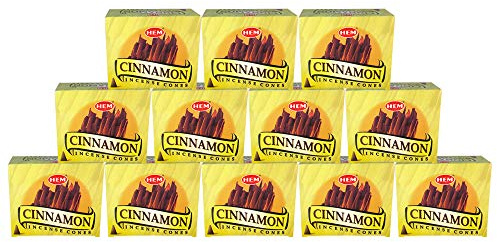 Cinnamon - Case of 12 Boxes, 10 Cones Each - HEM Incense From India