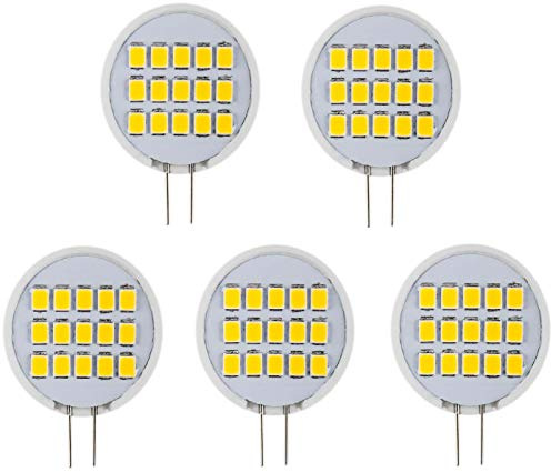 CBconcept UL Listed SidePin G8 LED Light Bulb, 5 Pack, 1.6 Watt, 200 Lumen, NOT Dimmable, Pure White 6000K, 180 DegreeBeam Angle, Ceramic Sunflower, 20W Equivalent, Under Cabinet,Counter Puck Kitchen