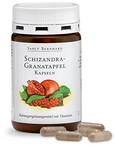 Sanct Bernhard Schizandra-Granatapfel-Kapseln mit Ellagsäure, Vitamin B6, B12, Folsäure 90 Kapseln