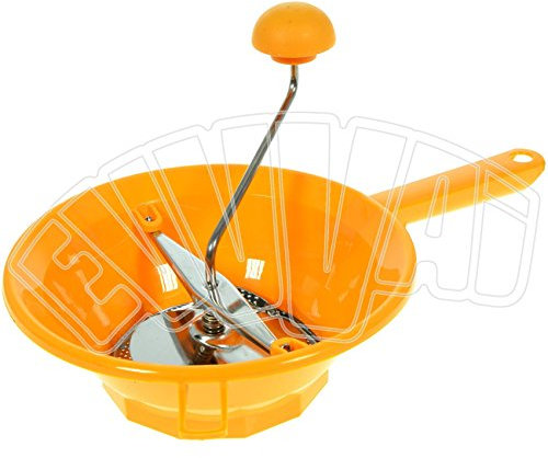 Omac - Pasapurés Manual de plástico con manivela de 24 cm de diámetro, pasamanos de Madera, único