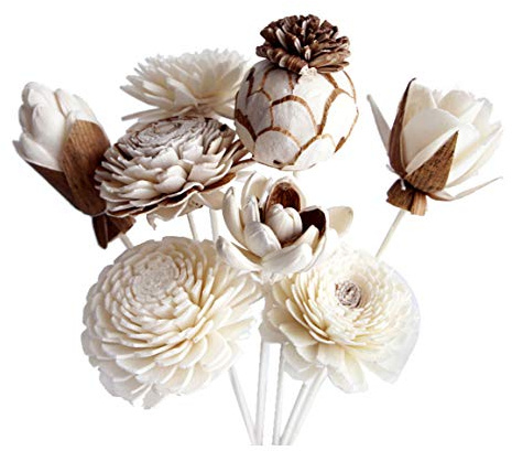 8 Mixed Sola Flower Reed Diffuser by Plawanature.