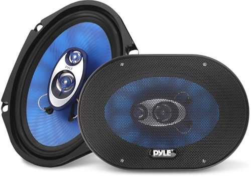 Pyle Casse Auto Speaker 15 x 20 Centimetri Altoparlanti Coppia, Cono Blu in Poliuretano, 3 Vie, 360 Watt, Surround in Gomma Butilica, 4 Ohm, Bobina Vocale da 2,5 Centimetri
