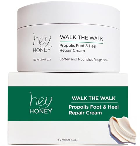 Hey Honey Walk The Walk Fußcreme & Schrundensalbe für extrem trockene Füße & rissige Fersen | Langanhaltender Effekt bis zu 72 Stunden | Angereichert mit Honig und Urea | 150 ml