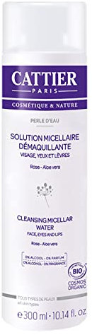 Cattier Solution Micellaire Démaquillante - Perle d'Eau Bio - Tous Types de Peaux - 300 ml
