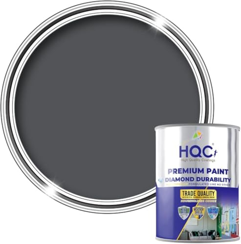 HQC Smooth Masonry Paint - Light Grey - 2.5 l (Pack of 1) Litre for Brick, Concrete, Render & Garden Walls, Waterproof Formula