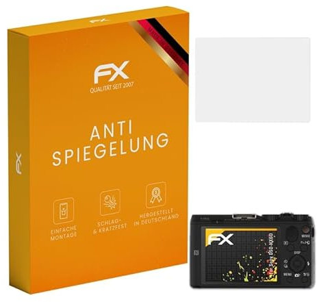 atFoliX Panzerfolie kompatibel mit Sony DSC-HX60 Schutzfolie, entspiegelnde und stoßdämpfende FX Folie (3X)