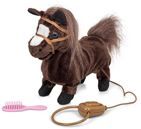 Elektronisches Pferd/Pony, das galoppiert und wiehert (mit Sound und Bewegung, ca 22 cm lang) braun
